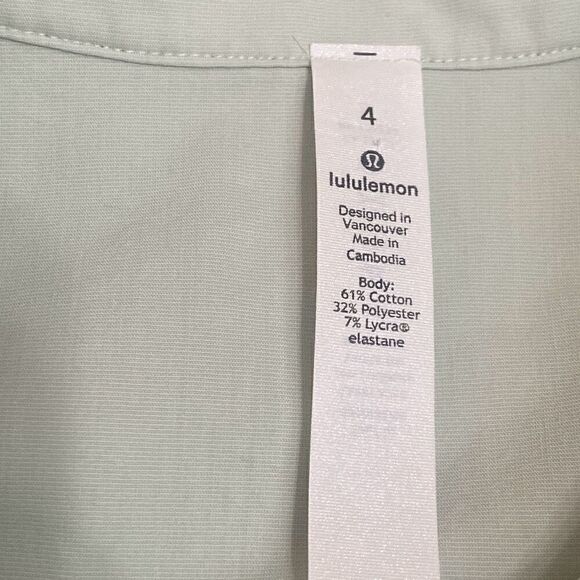 Lululemon Full Day Ahead Long Sleeve Light Green Button Front Shirt Women Size 4 - Picture 2 of 13